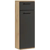 Mokebo mokebo® Bad-Beistellschrank, Anthrazit, Holzwerkstoff, 1 Fächer, 33x91x34 cm,