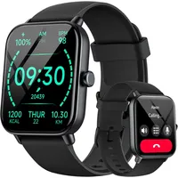Woneligo IDW19 Smartwatch (android ios), Smartwatch Damen mit Bluetooth Telefon Fitness Tracker und Zyklus schwarz