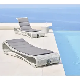 Cane-Line Escape Sonnenliege 200 x 70 x 30 cm Weiß/Grau