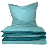 Renforcé helltürkis/türkis 135 x 200 cm + 80 x 80 cm