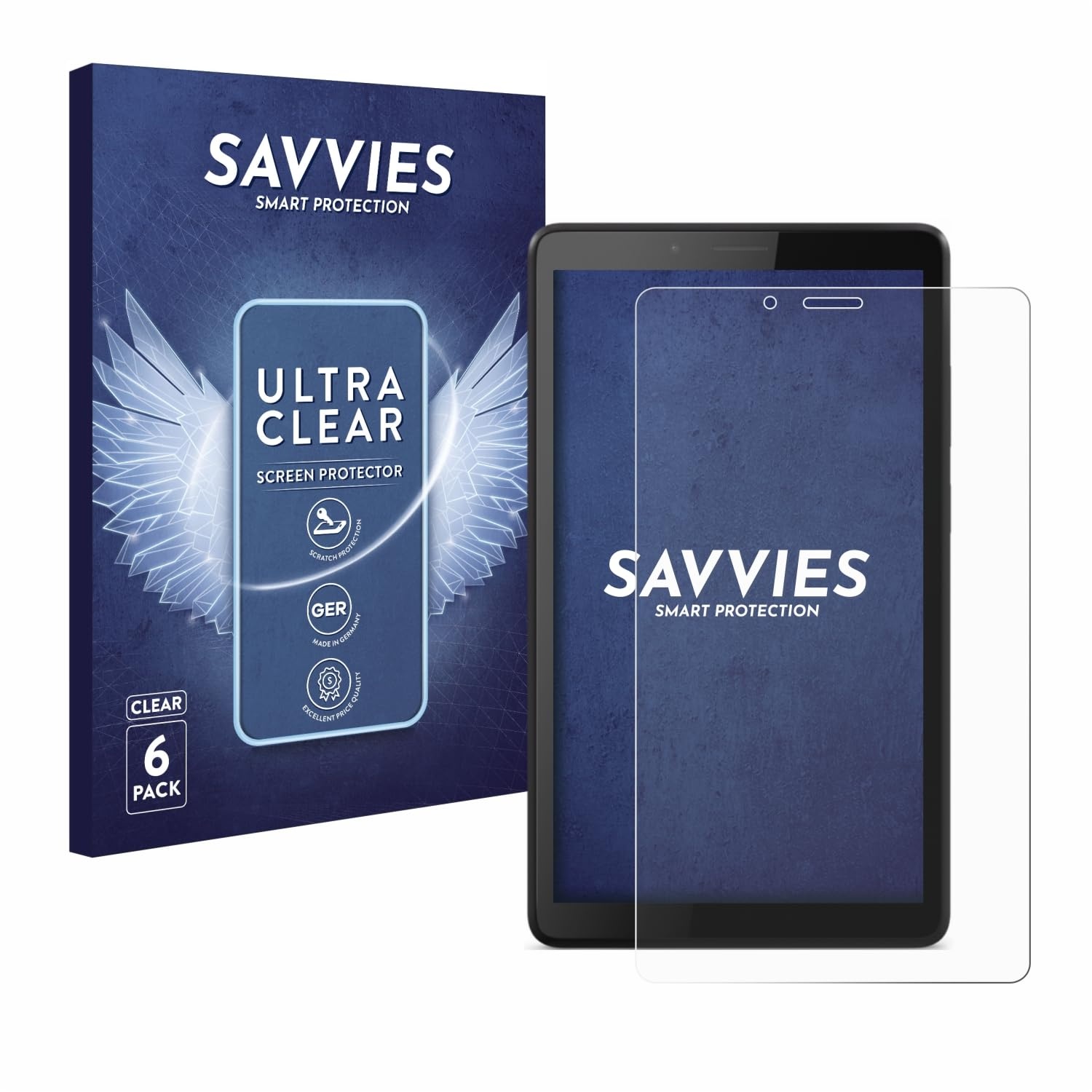Savvies 6 Stück Schutzfolie für Lenovo Tab M7 Displayschutz-Folie Ultra-Transparent