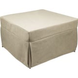 Dmora In ein Einzelbett umwandelbarer Puof, Made in Italy, Klappbett, Pouf mit abnehmbarem, platzsparendem Stoff für das Wohnzimmer, cm 78x78 / 195h45, Beige