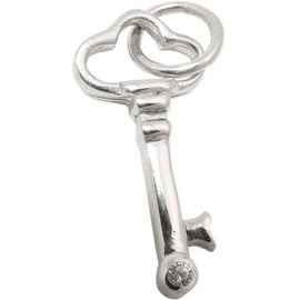Gallay Kettenanhänger 21x10mm Schlüssel mit Zirkonia glänzend Silber 925 (1-tlg) silberfarben