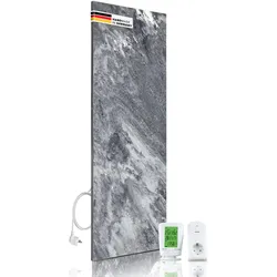 Marwona Naturstein Infrarotheizung 800 Watt inkl. Digitalthermostat I Energiesparende Infrarot Wandheizung I 5 Jahre Garantie I Made in Germany I Shadow Grey
