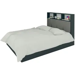 Bett   ¦ grau ¦ Maße (cm): B: 125,4 H: 130
