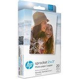 HP ZINK Fotopapier 20 Blatt, 5 x 7,6 cm, selbstklebende Rückseite)
