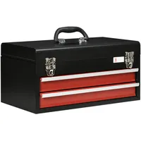DURHAND Werkzeugkiste mit 2 Schubladen schwarz, rot (Farbe: Schwarz Rot)