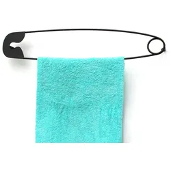 DanDiBo Design Handtuchhalter Handtuchstange Sicherheitsnadel 62 cm Metall Schwarz Wand