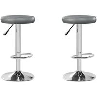 VidaXL Barhocker 2 Stk. Grau Kunstleder