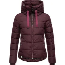 Navahoo Damen Winterjacke warme Steppjacke mit hohem Kragen und verstellbarer Kapuze Amayaa Wine Gr. XXL - XXL