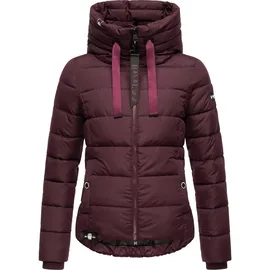 Navahoo Damen Winterjacke warme Steppjacke mit hohem Kragen und verstellbarer Kapuze Amayaa Wine Gr. XXL - XXL