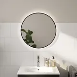 Evineo ineo Lichtspiegel Ø 60 cm, mit indirekter Beleuchtung und schwarz mattem Akzentrand, BEA080MI,