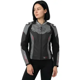 BERING Snap Lederjacke Schwarz/Grau/Rot 40