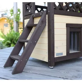 Kerbl Katzenhaus 4-Seasons Deluxe beheizbar 88x57x77 cm Dunkelbraun/Rot