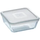 Pyrex Cook&Freeze Quadratischer Behälter mit Deckel, 19 x 19 cm-2 l, Borosilikatglas, extra robust, ofenfest, Hell