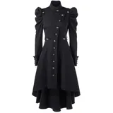 TIREOW Damen Mantel Lang Mode Steampunk Retro Smoking Uniform Kleid Frauen Frack Jacke Gothic Gehrock Party Kostüm Oberbekleidung Festival Kostüm Ladies Anzug Sakko - 3XL