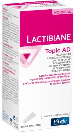PiLeJe Lactibiane Topic AD Emollient Balsam Trockene Zu Neurodermitis Neigende Haut Tube 125ml