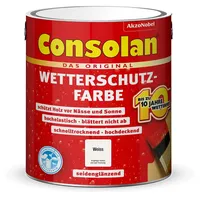 Consolan Wetterschutz-Farbe 2,5 l weiß seidenglänzend