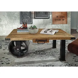 Massivmoebel24 Railway Beige Mango 110 x 80 x 43 cm