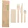 Papstar Bestecksets Holz "pure" : Messer, Gabel, Kaffeelöffel, Serviette in Papierbeutel