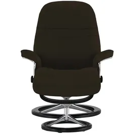 Stressless Relaxsessel mit Hocker Leder 92 x 105 x 80 cm Braun