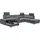 ed exciting design Wohnlandschaft ALBA U-Form, mit Bettfunktion, Bettkasten, Armteilverstellung - grau