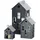 Spetebo Laterne Haus 3er Set Metall Schwarz