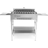 BBQ-Toro Edelstahl Grill mit Spießaufsatz 9 Spießen Grillrost Motor - Silber