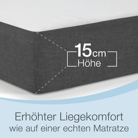 Bestschlaf Gästematratze »Deluxe« mit 4 cm Visko, 75x195x15cm, 15cm dick, weiß/grau