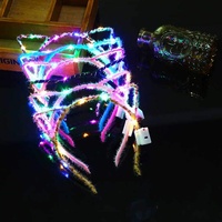 Macabolo LED leuchtende Katzenohren-Stirnbänder, niedliche Katze, beleuchtete Stirnbänder, Kopfschmuck für Nachtclubs, Eventgeschenke, Raves, Konzertparty, 10 Stück
