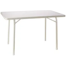Sieger Garten-Klapptisch mit mecalit-Pro-Platte 115 x 70 x 72 cm weiß/marmordekor weiß