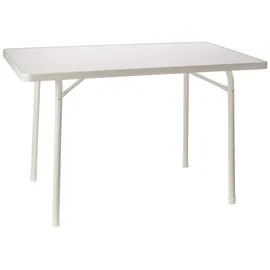 Sieger Garten-Klapptisch mit mecalit-Pro-Platte 115 x 70 x 72 cm weiß/marmordekor weiß