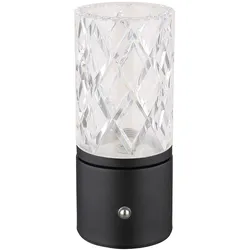 Tischleuchte Nachttischlampe Beistelllampe Schwarz-Gold LED Touch-Dimmer AKKU