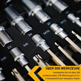 JCB Werkstattwagen Holz/Stahl 14 Schubladen blau bestückt