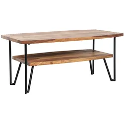 KADIMA DESIGN Couchtisch im Industrial-Style aus Sheesham Massivholz und Metall, 90x50x40 cm – KADIMA DESIGN