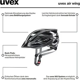 Uvex Air Wing 56-60 cm grey/black 2022