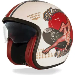Premier Vintage Pin Up, Jethelm - Weiß/Blau/Rot - XS