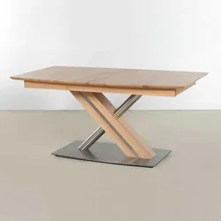 Esszimmertisch in Kernbuchefarben Edelstahl Optik
