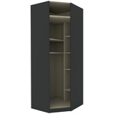 hom'in Hom`in Eckschrankkorpus System Unit, Anthrazit, Holzwerkstoff, 6,6 Fächer, 91.1x242.2x91.1 cm, Schlafzimmer, Kleiderschränke, Eckschränke