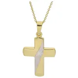 JuwelmaLux Kreuzanhänger JuwelmaLux Anhänger 333/000 (8 Karat) Gold- und Weißgold Kreuz JL14-02 (1-tlg) silberfarben