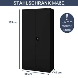 Jan Nowak Mehrzweckschrank 185 x 90 x 45 cm Schwarz
