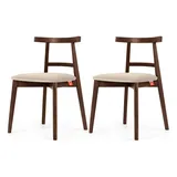 Konsimo Holzstuhl LILIO creme 2er Set