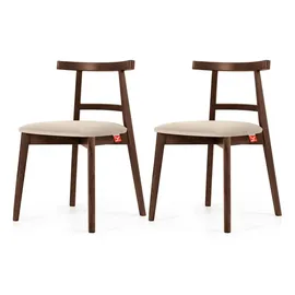 Konsimo Holzstuhl LILIO creme 2er Set