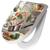 Primedeco WC-Sitz mit Absenkautomatik Motiv Kochen Mit Gemüse (1-St), Absenkautomatik, Soft-Close grün