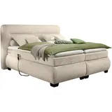Froschkönig24 Boxspringbett mit Motor 180x200cm elektrisch Doppelbett Beige Sand, Ausführung:Variante 3