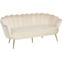 SalesFever Muschelsofa Samt 3-Sitzer Beige