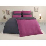 Tom Tailor HOME "Henry", grau (beere, anthrazit), B/L: 135cm x 200cm, , Biber, B/L: 80cm x 80cm, Biber, Obermaterial: 100% Baumwolle, Bettwäsche, aus Baumwolle, mit GRATIS-Zugabe: Sporthandtuch