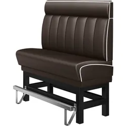 Diner Hochbank | Braun | B:H 160 x 153 cm | Gestreift | Leder | American Diner Möbel, Bistro Hochbank, Thekenbank
