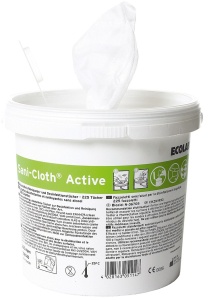 ECOLAB Sani-Cloth® Active Desinfektionstücher, Alkoholfreie Tücher zur Desinfektion von Flächen und Instrumenten, 1 Eimer = 225 Tücher