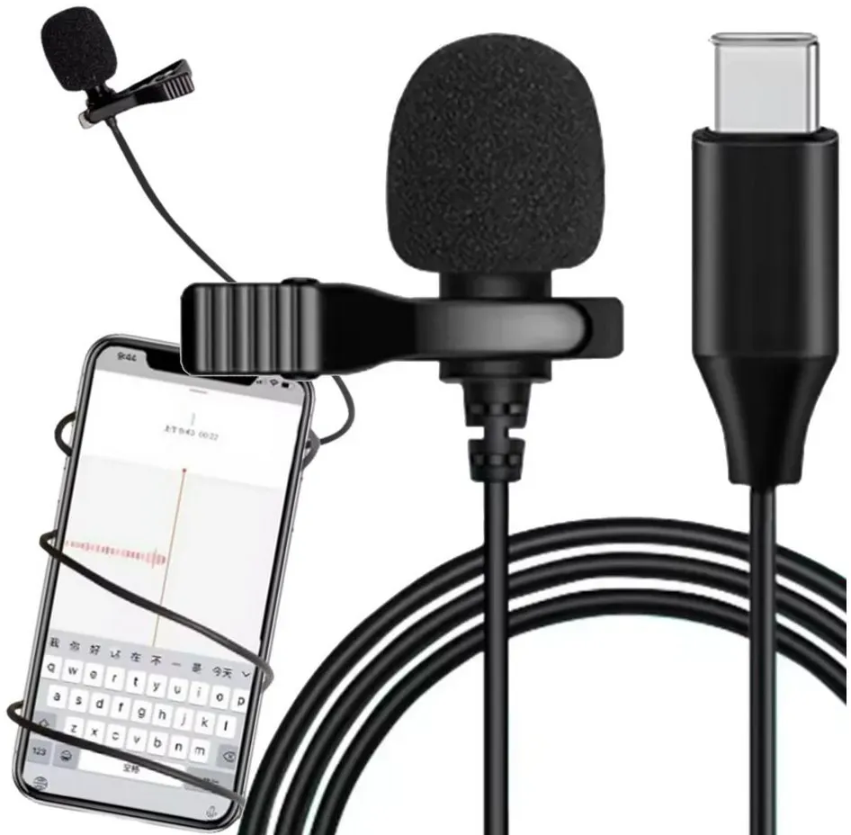 TronicXL Mikrofon 2 Stück USB-C Ansteckmikrofon Mikrofon Lavalier Smartphone Mikrofon (2-tlg), Moderator Podcast Inverview Smartphone Tablet schwarz